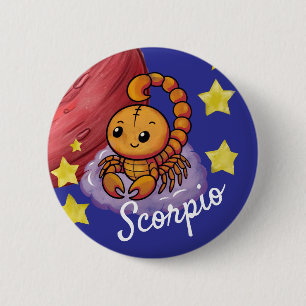 Scorpio star sign Scorion zodiac star 2 Inch Round Button