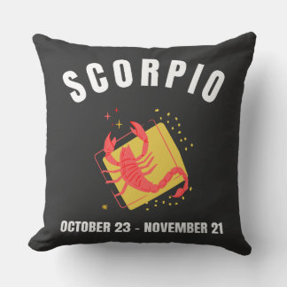 Scorpio star sign throw pillow