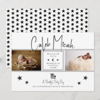 Scorpio Stars Photo Baby Birth Announcement