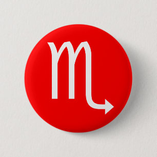 Scorpio Symbol 2 Inch Round Button