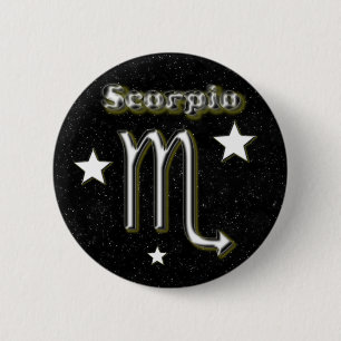 Scorpio symbol 2 inch round button