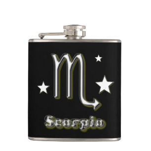 Scorpio symbol hip flask