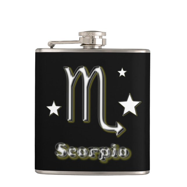 Scorpio symbol hip flask (Front)