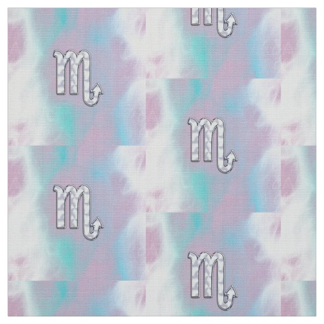 Scorpio Symbol in Mother of Pearl Style Decor Fabric (Swatch)