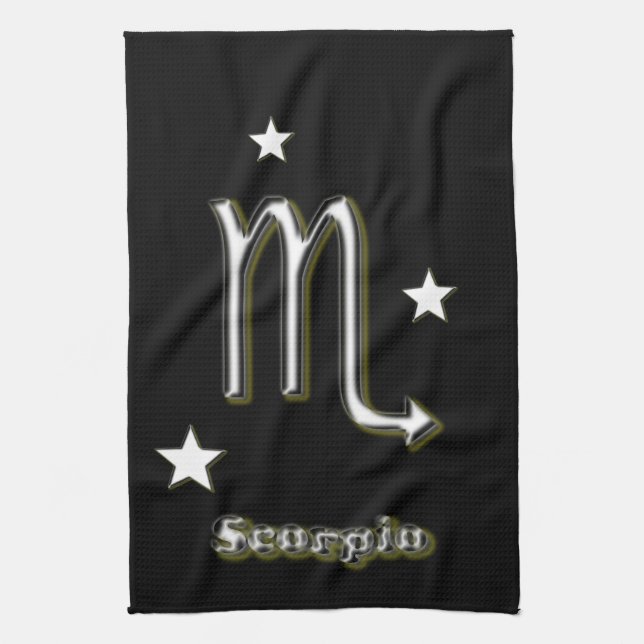 Scorpio symbol kitchen towel (Vertical)
