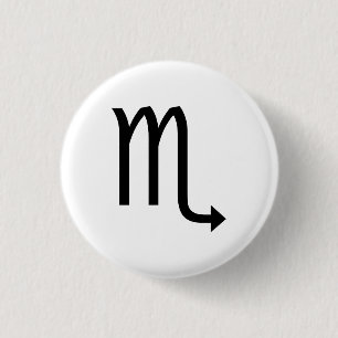 Scorpio Symbol Zodiac 1 Inch Round Button
