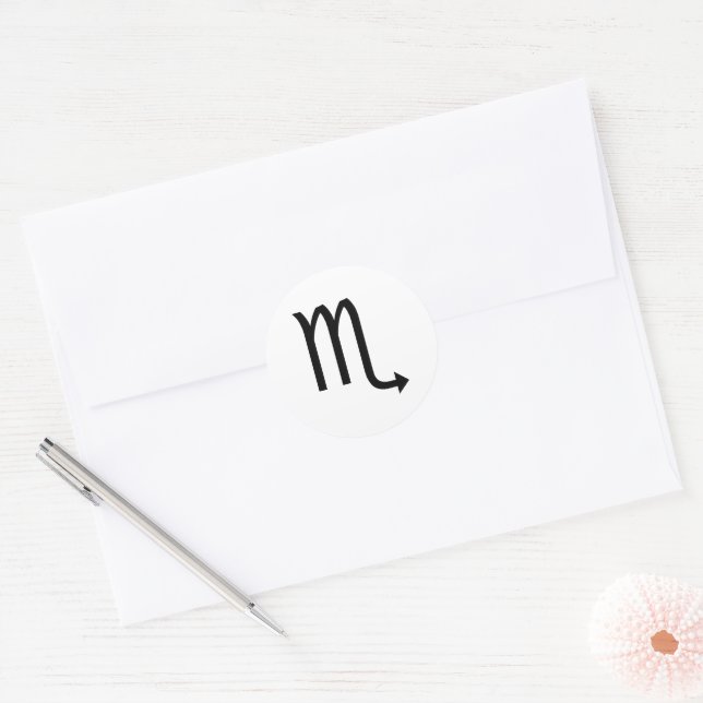 Scorpio Symbol Zodiac Classic Round Sticker (Envelope)