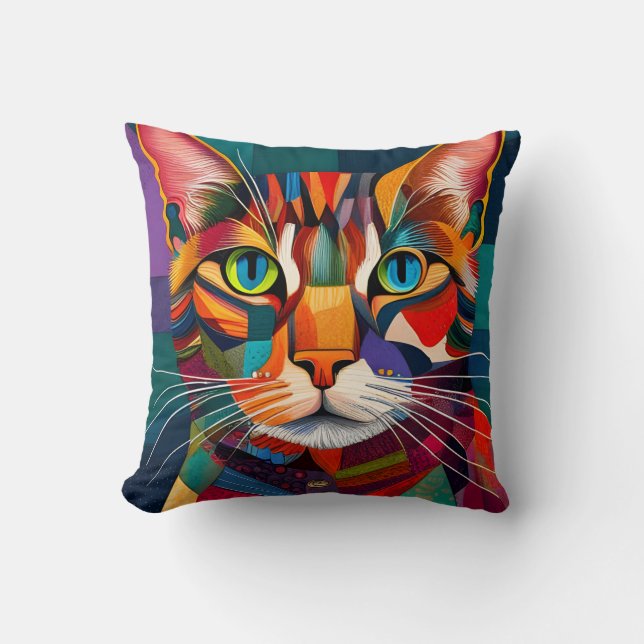 Scorpio the Cat Throw Pillow (Front)