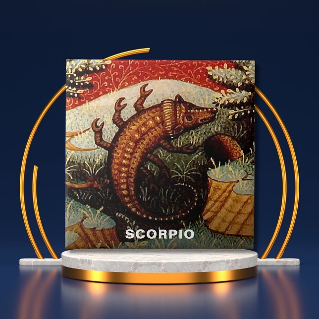 Scorpio the Scorpion Zodiac Sign Birthday Tile (Scorpio the Scorpion Zodiac Sign Birthday Ceramic Tile)