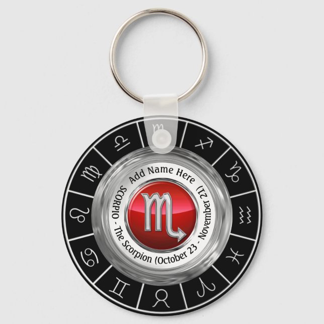Scorpio - The Scorpion Zodiac Sign Keychain (Front)