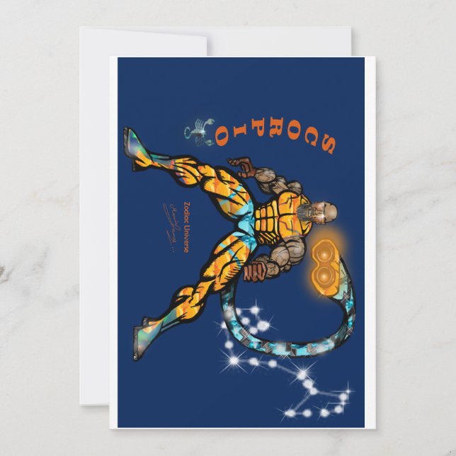 Scorpio Theme birthday invitation. Invitation (Front)
