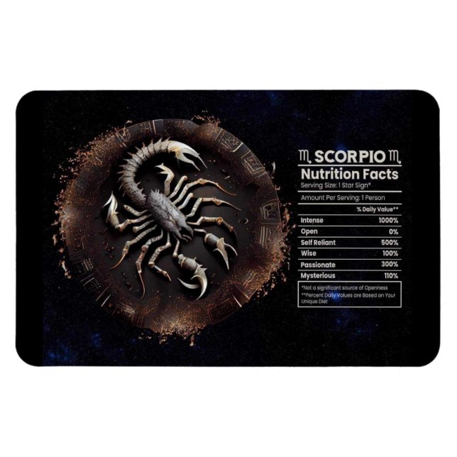 Scorpio-Themed Nutritional Value Magnet (Horizontal)
