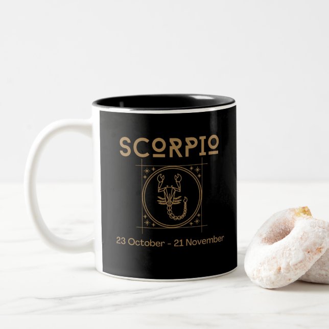 Scorpio Two-Tone Coffee Mug (With Donut)