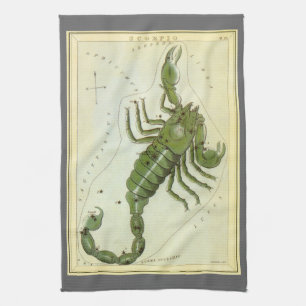 Scorpio, Vintage Constellation Urania's Mirror Kitchen Towel