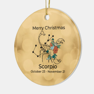 Scorpio Vintage Inspired Christmas Ornament