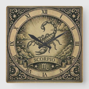 Scorpio Vintage Zodiac Wall Clock