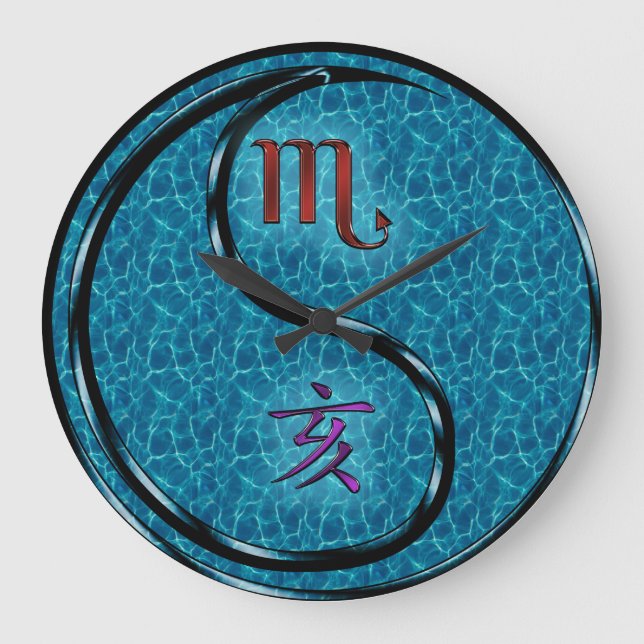Scorpio & Water Boar Large Clock (Front)