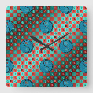 Scorpio & Water Dog Square Wall Clock