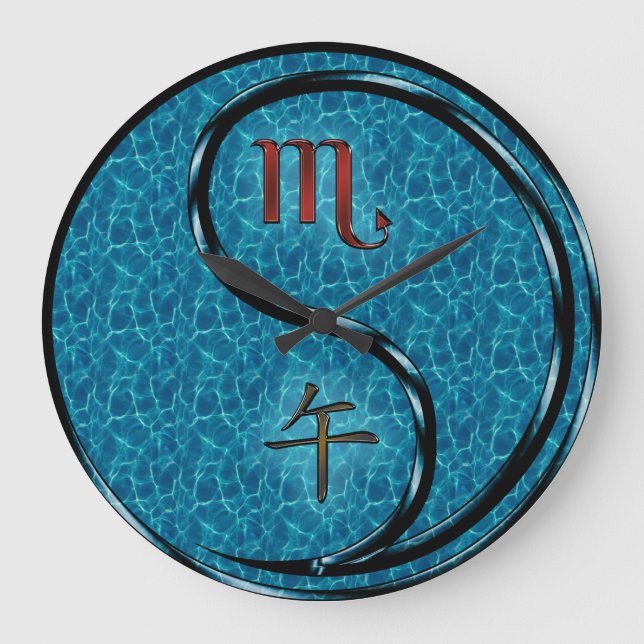 Scorpio & Water Horse Large Clock (Front)