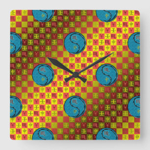 Scorpio & Water Monkey Square Wall Clock
