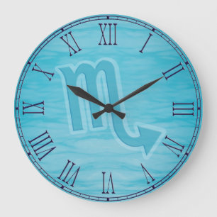 "Scorpio" water sign zodiac clock