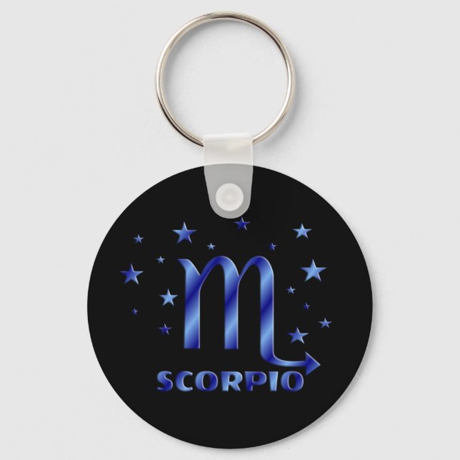 Scorpio with Stars Sun Sign Keychain (Front)