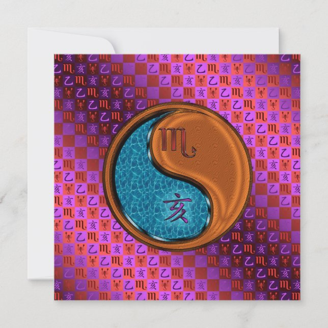 Scorpio & Wood Boar Card (Front)