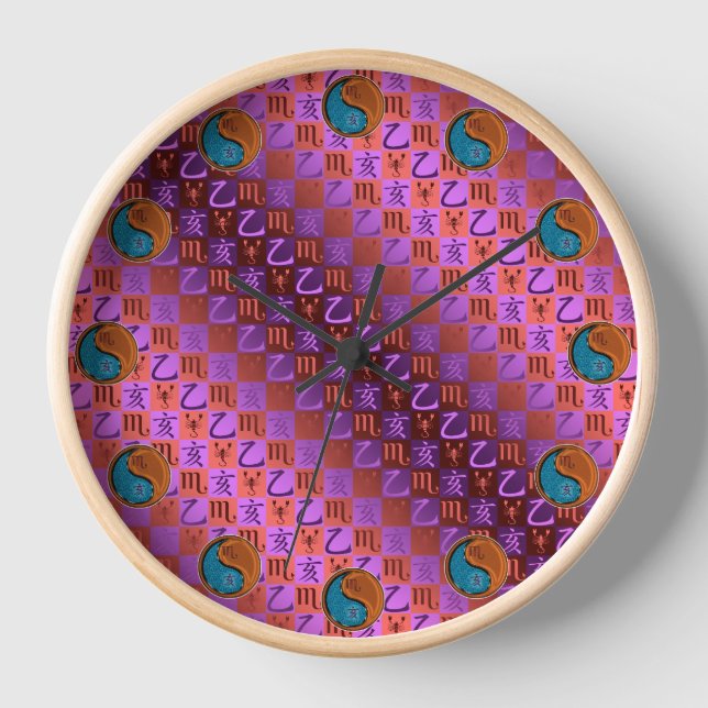 Scorpio & Wood Boar Clock (Front)