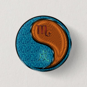 Scorpio & Wood Dog 1 Inch Round Button