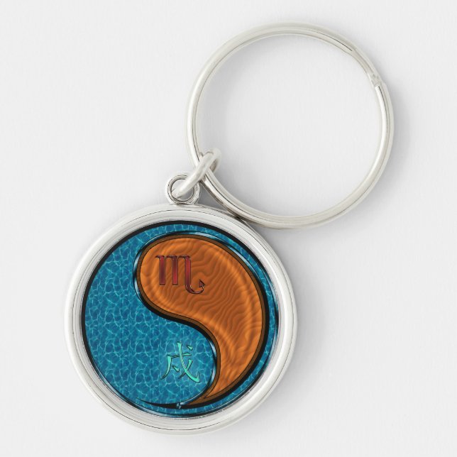 Scorpio & Wood Dog Keychain (Front)