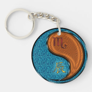Scorpio & Wood Dragon Keychain