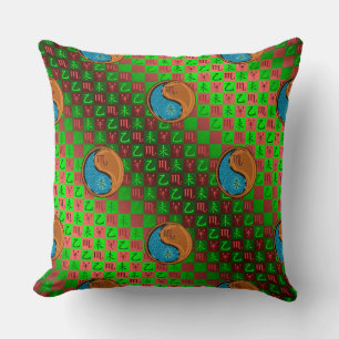 Scorpio & Wood Goat Throw Pillow