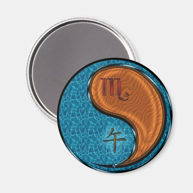 Scorpio & Wood Horse Magnet (Front/Back)