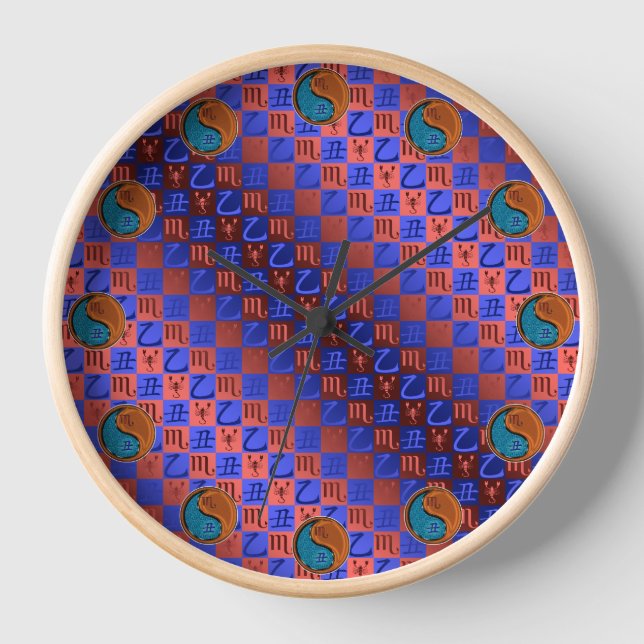 Scorpio & Wood Ox Clock (Front)