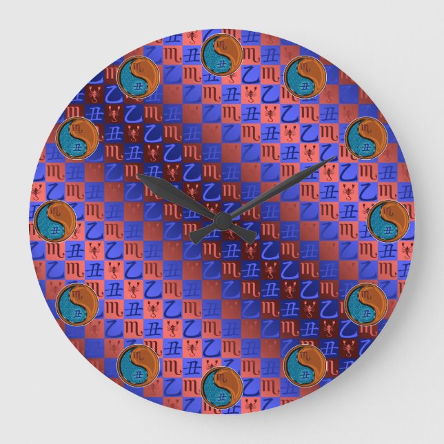 Scorpio & Wood Ox Large Clock (Front)