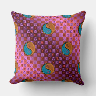 Scorpio & Wood Rooster Throw Pillow