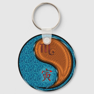 Scorpio & Wood Tiger Keychain