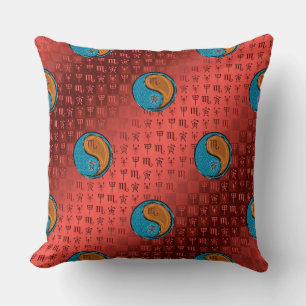 Scorpio & Wood Tiger Throw Pillow