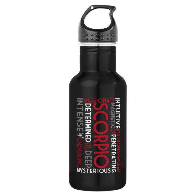 Scorpio Word Collage 532 Ml Water Bottle (Front)