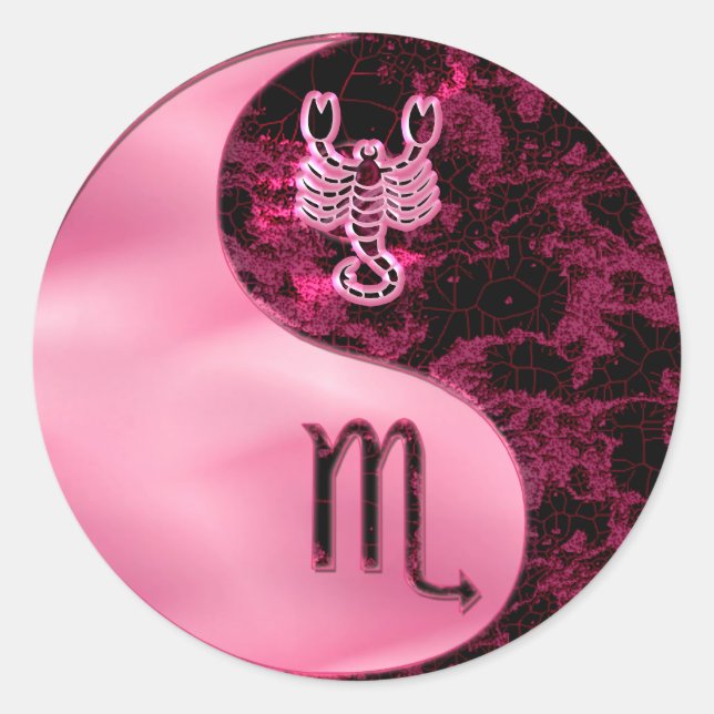 Scorpio Yin Yang Classic Round Sticker (Front)