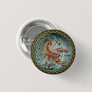 Scorpio Zodiac Astrology design 1 Inch Round Button