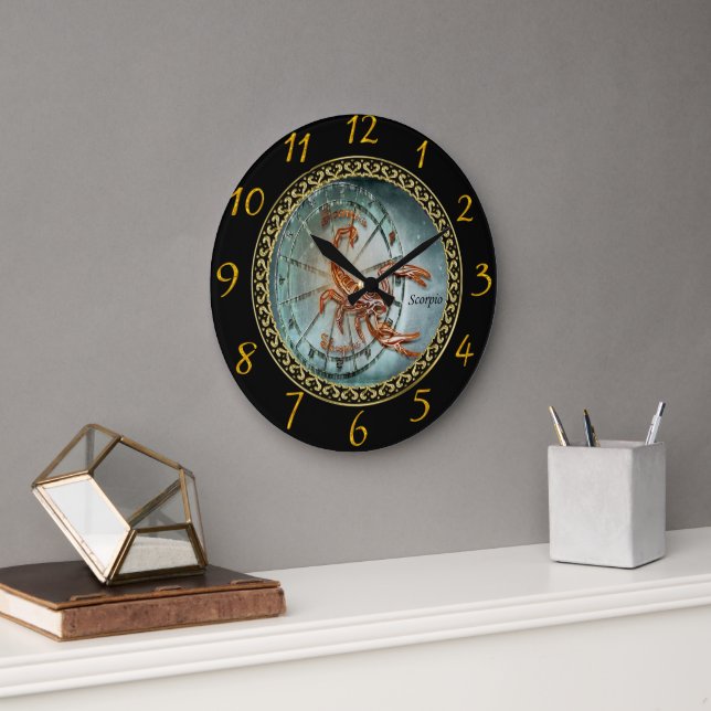 Scorpio Zodiac Astrology  Large Clock (Office)