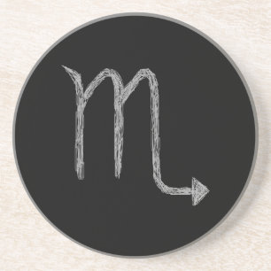 Scorpio. Zodiac Astrology Sign. Black. Coaster