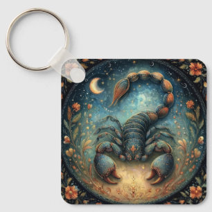 Scorpio Zodiac Astrology Sign Celestial Birthday Keychain