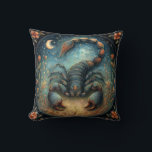 Scorpio Zodiac Astrology Sign Celestial Birthday Throw Pillow<br><div class="desc">This stunning art work depicts a scorpion,  the symbol for the zodiac sign of Scorpio. It has a celestial,  magical,  fantasy feel to it. AI assisted graphic purchased with commercial use.  Artwork:  RedHeronLighthouse</div>