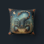 Scorpio Zodiac Astrology Sign Celestial Birthday Throw Pillow<br><div class="desc">This stunning art work depicts a scorpion,  the symbol for the zodiac sign of Scorpio. It has a celestial,  magical,  fantasy feel to it. AI assisted graphic purchased with commercial use.  Artwork:  RedHeronLighthouse</div>