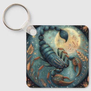 Scorpio Zodiac Astrology Sign Mystical Birthday Keychain