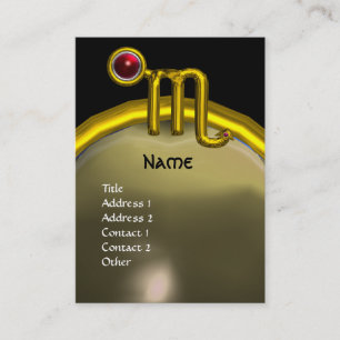 SCORPIO ZODIAC BIRTHDAY MONOGRAM Red Grenade,topaz Business Card