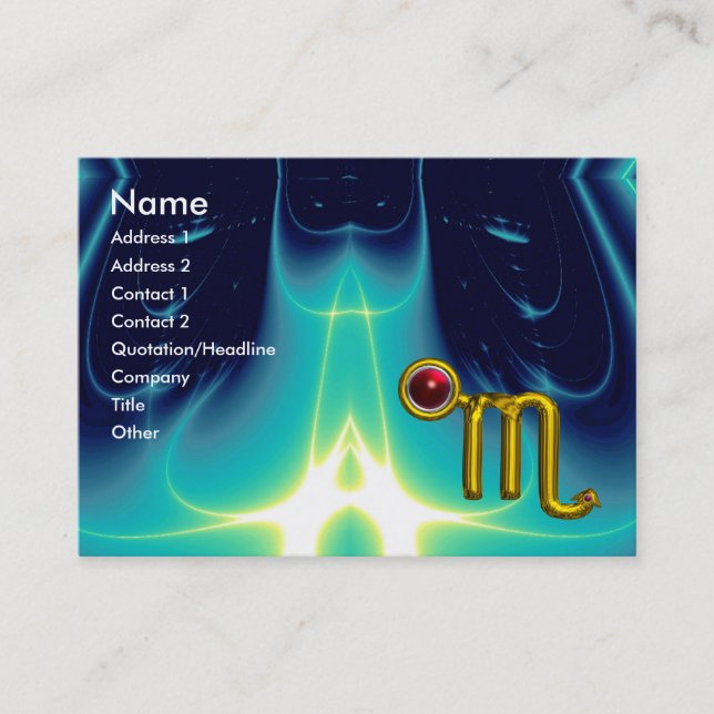 SCORPIO ZODIAC BIRTHDAY Red Grenade Business Card (Front)