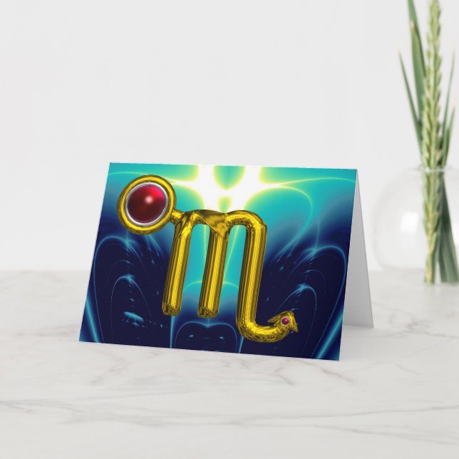 SCORPIO Zodiac Birthday Red Grenade Card (Front)